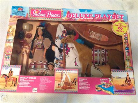 vintage indian princess deluxe playset doll teeppe canoe toy things nib rare 1727787433