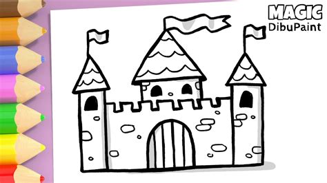 Cómo Dibujar Un Castillo Dibujos Infantiles Para Dibujar Youtube