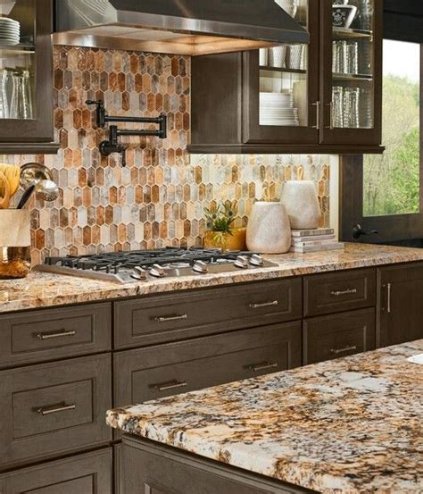 Having backsplash added by tile backsplash installers near you won't be a project that ends up taking a lot of time but it will help refresh its look which while it is commonly being installed between kitchen cabinet and countertop, you can install it even higher if you have the available wall space for it. Taos picket backsplash | Rustic kitchen cabinets, Granite ...