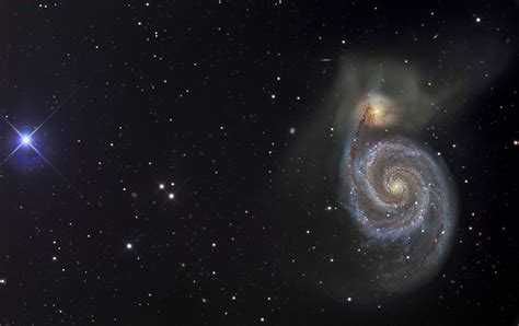 Whirlpool Galaxy M51 With Supernova Sn2005cs