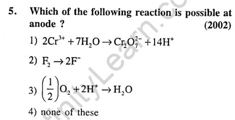 Jee Main Previous Year Papers Questions With Solutions Chemistry Redox