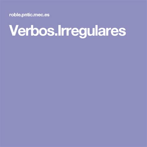 Verbosirregulares Español