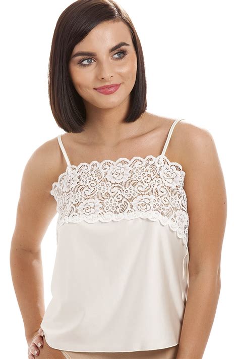 New Ladies Camille Lingerie Luxury Camisole Lace Trim Top Sizes 10 22