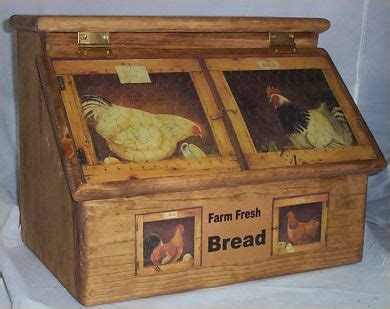 This stylish wooden bread box will help keep your bread and rolls fresh for many days. Bread Box Solid Hard Wood Rooster Farm Country Kitchen ...