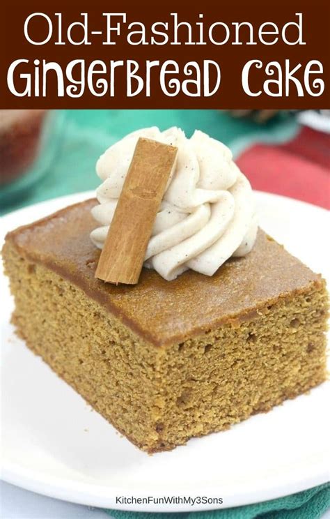 An Old Fashioned Gingerbread Cake On A White Plate