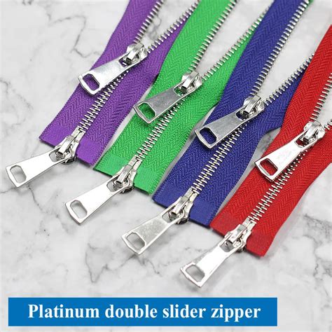 5 60 70 80 90 100 120 150 Cm Double Sliders Auto Lock Metal Zipper