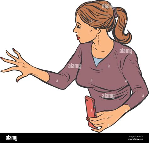 Female Finger Pointing Digital Interface Stock Vector Images Alamy