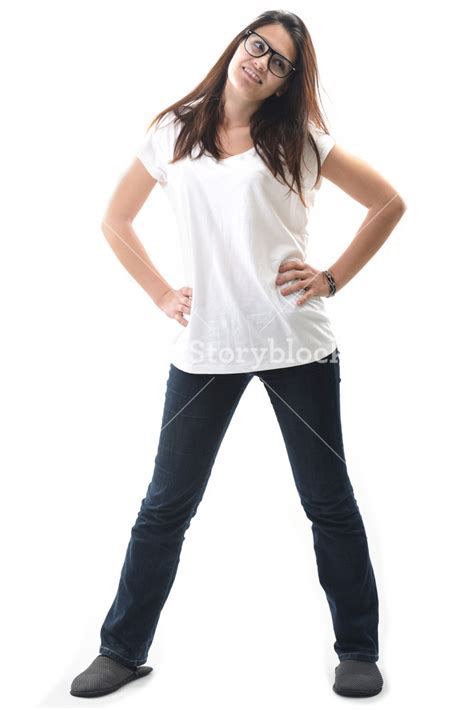 Confident Person Posing With Hands On Hips On White Background Royalty
