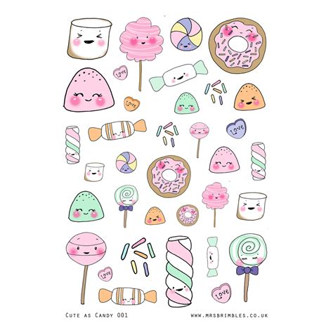 Cute As Candy Illustration Stickers 001 Mrsbrimbles