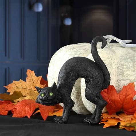 Black Spooky Cat Halloween Prop Best Halloween Decor For Cat Lovers
