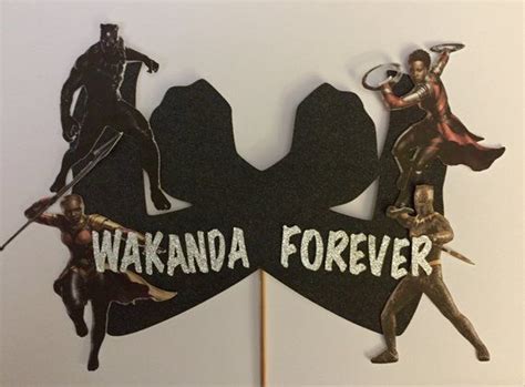 Black panther happy birthday cake topper. Wakanda Forever Black Panther Cake Topper, Marvel ...