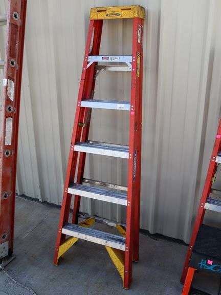 Werner 6206 6ft Fiberglass Step Ladder Roller Auctions