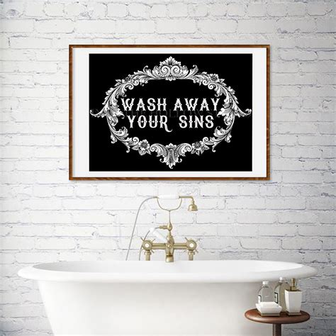 Wash Away Your Sins Sign Digital Print Religious Gothic Etsy