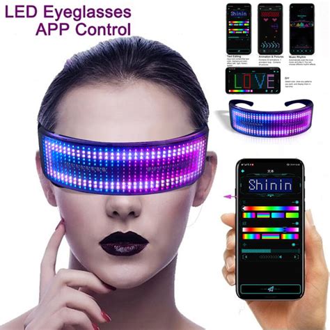 led party glasses bt app control led light up glasses flashing glowing luminous glasses usb