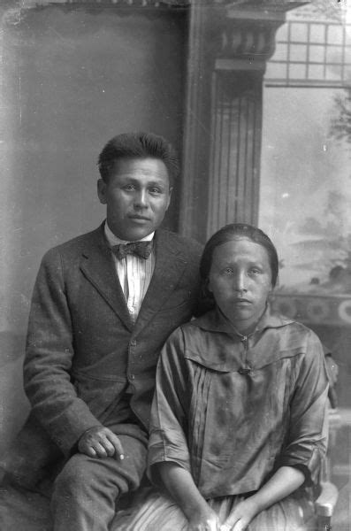 Portrait Of A Ho Chunk Couple Photograph Wisconsin Historical Society Native North