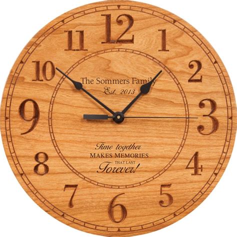 Laser Engraved 12 Inch Wooden Clock Cherry By Memoriesmadecustom
