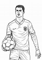 Dibujo de Cristiano Ronaldo. Dibujo para colorear de Cristiano Ronaldo.