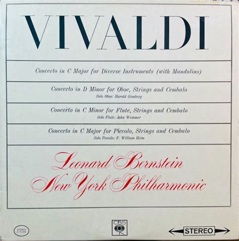 Antonio Vivaldi Leonard Bernstein The New York Philharmonic