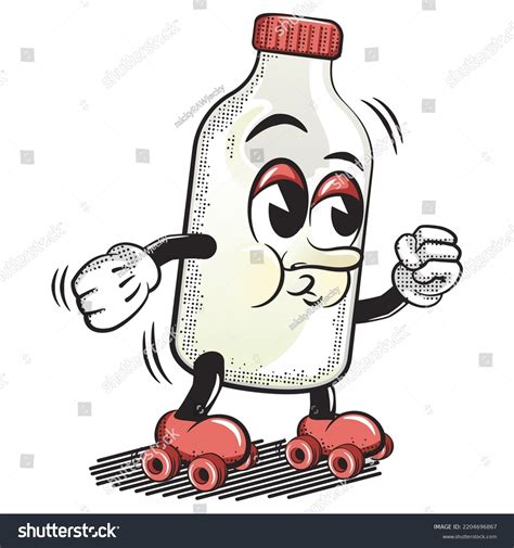 Vector Illustration Cartoon Character Milk Bottle Stock Vector Royalty Free 2204696867