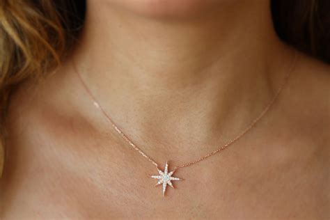 North Star Necklace Polaris Necklace Sterling Silver Star Etsy