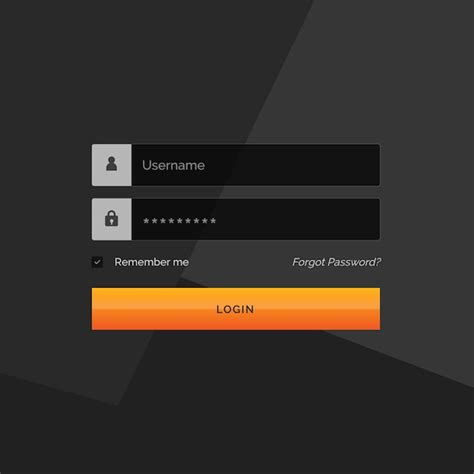 Abstract Dark Login Form Template Vector Free Download