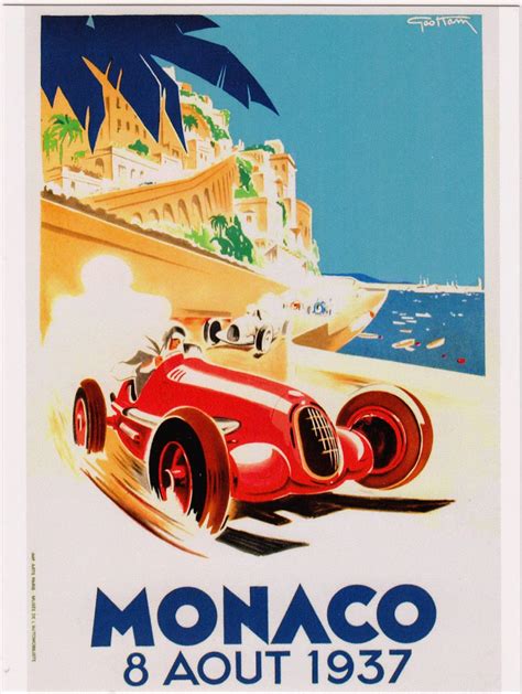 One Postcard A Day 1937 Monaco Grand Prix Race Poster