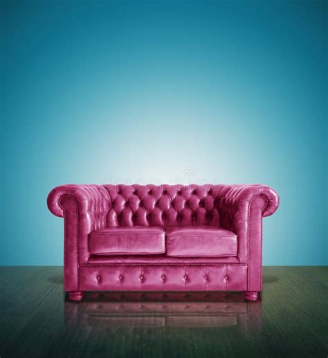Classic Pink Leather Sofa Stock Photo Image 27330200