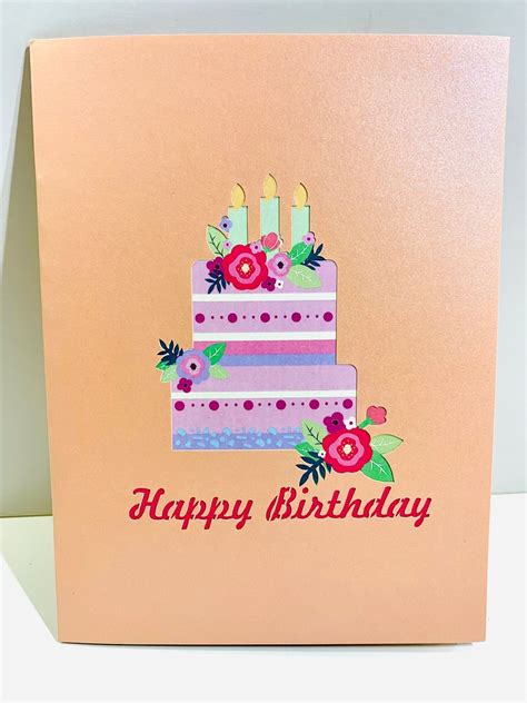 Giant Birthday Cake 3d Birthday Greeting Card Origami Etsy Australia