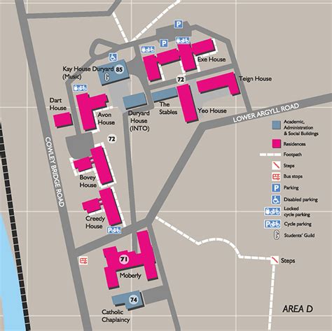 Area D Map Campuses And Visitors University Of Exeter