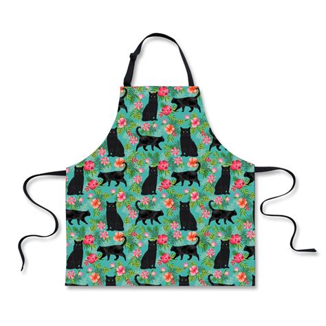 Forudesigns Flowers Cat Cooking Apron Sexy Kitchen Dinner Party Baking