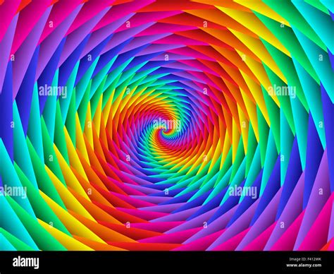 Beautiful Rainbow Psychedelic Spiral Fractal Background Stock Photo Alamy