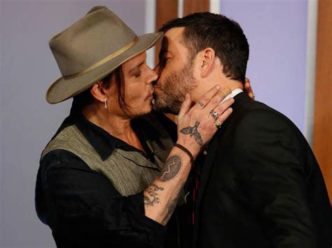 Johnny Depp Kisses Jimmy Kimmel Promotes Black Mass