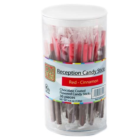 Red Reception Candy Sticks Chocolate Cinnamon Wrapped Candy Bulk