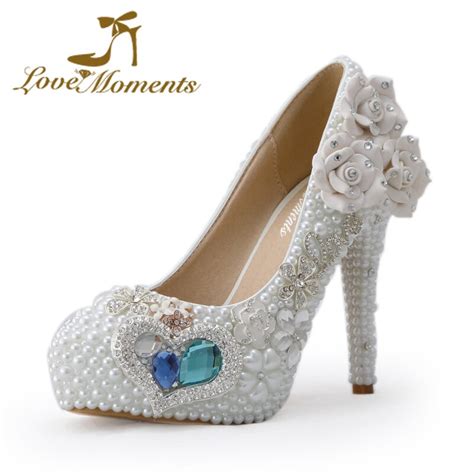 Buy Love Moments White Pearl Wedding Shoes Rhinestone