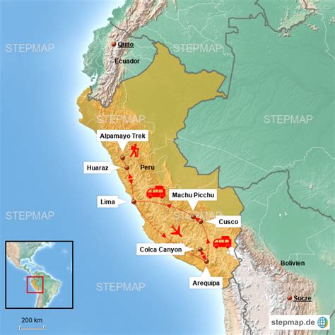 Stepmap Reiseroutenplan Peru Landkarte Für Deutschland