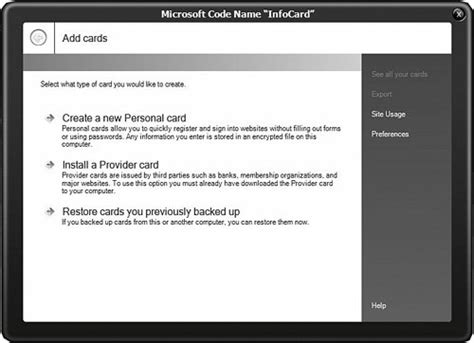 The Infocard System Microsoft Windows Communication Foundation Hands On