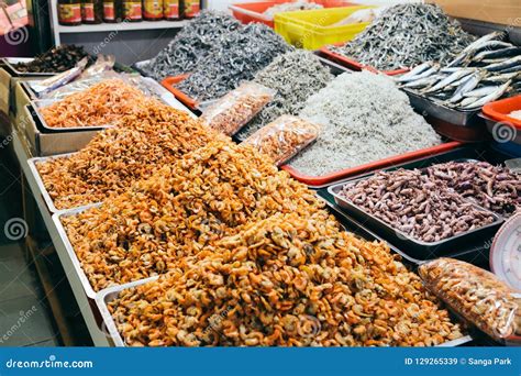 Dried Fish Market At Yehliu Geopark In Taiwan Stock Image Image Of