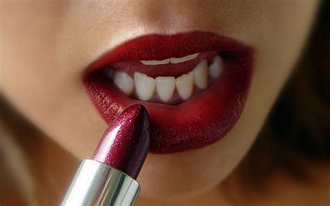 Lips Women Red Lipstick Red Lipstick Closeup Wallpapers Hd