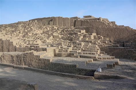 Huaca Pucllana Or Huaca Juliana A Great Adobe And Clay Pyramid Stock