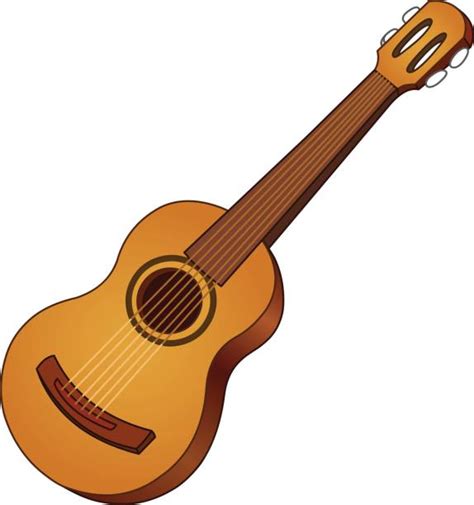 Best Cartoon Wooden Country Guitar Illustrations Royalty