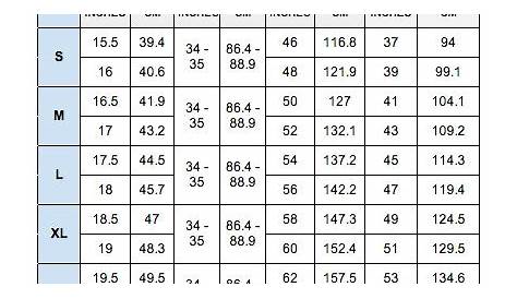 van heusen shirt size chart india