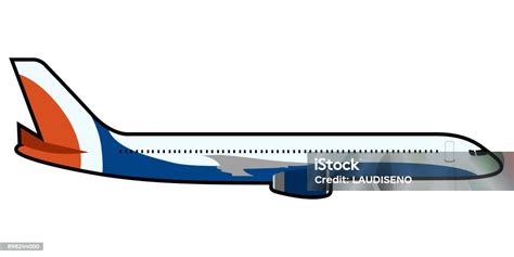 Side View Of An Airplane Stock Illustration Download Image Now