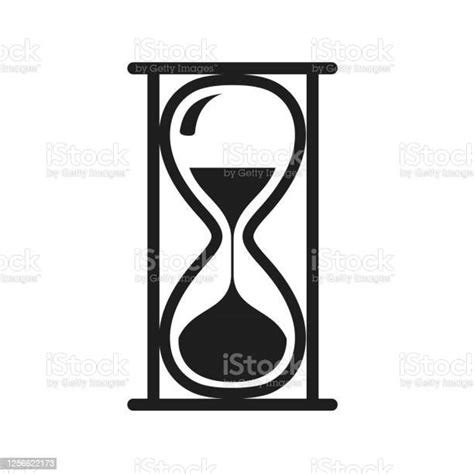 Hourglass Icon In Blank And White Color Sandglass Symbol Isolated On