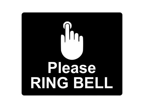 Please Ring Bell Sign Adhesive Sticker Notice With Icon Silver Gold