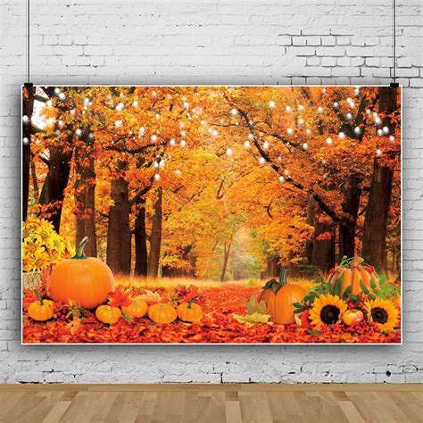Buy Leowefowa Fall Thanksgiving Backdrop 10x65ft Aesthetic Maple