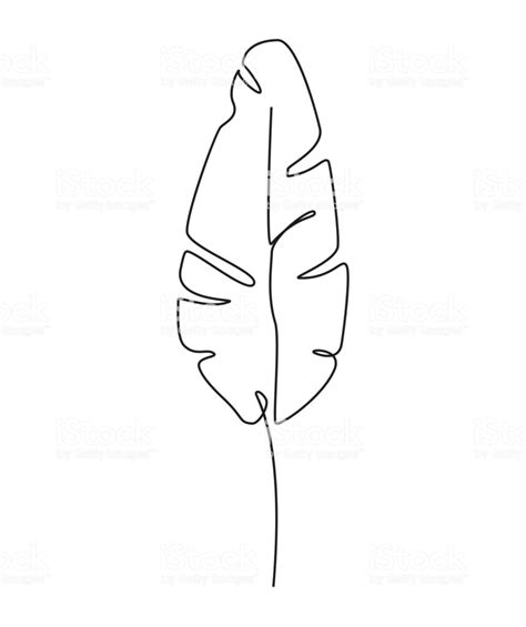 One Line Drawing Line Art Contour Drawing Of Banana Leaf Tropical Artofit