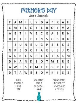 Normal activities for father's day include special father's day has an interesting history, springing forth from the same general area as mother's day, although the modern day father's day didn't start. Father's Day Word Search by kirstenjean6 | Teachers Pay ...