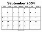 September 2004 Calendar – Printable Old Calendars