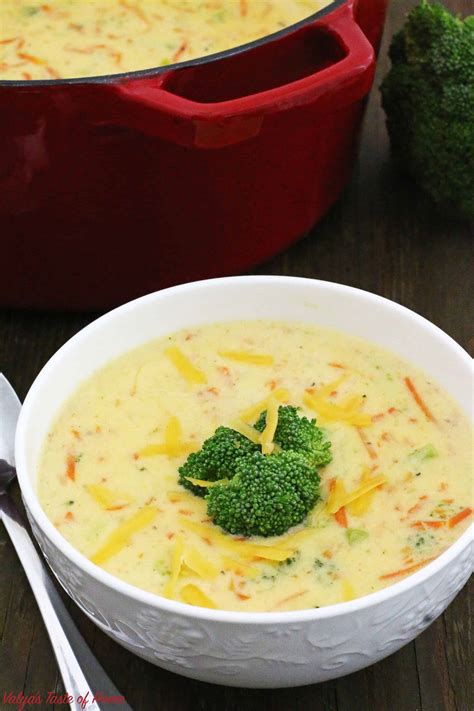 Easy Broccoli And Cheddar Soup Video Valyas Taste Of Home