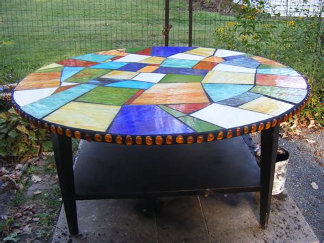 Ships from and sold by cymax. made this stained glass mosaic table for my sister.... | Stained glass mosaic table, Mosaic ...